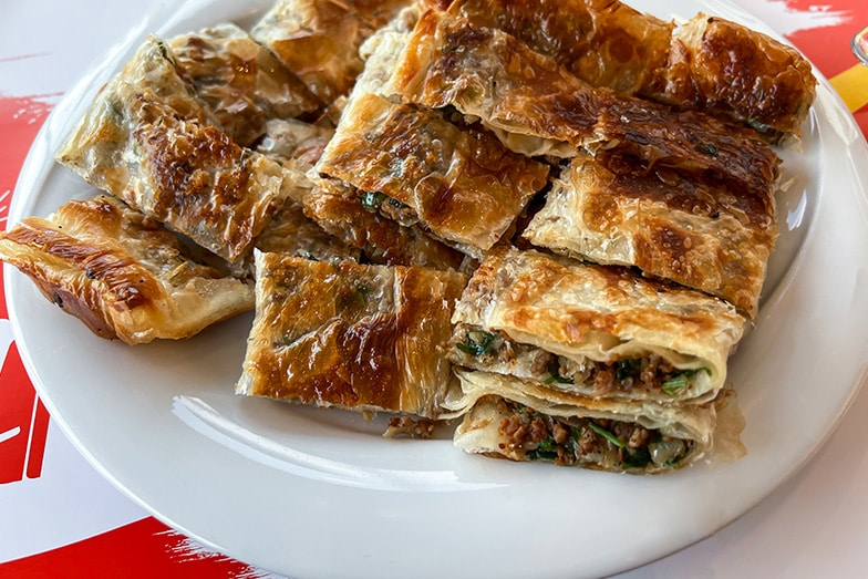 Antalya serpme börek (a type of pastry).